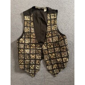 Jane Ashley  Vest Womens L Large‎  Metal Button India Multicolor